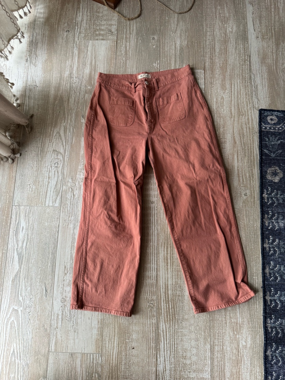 Madewell Rusty peachy orangey Cropped Wide-Leg Pants